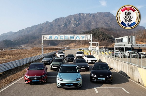 2022 올해의 차에 선정된 11대의 차량들. (사진=한국자동차전문기자협회)