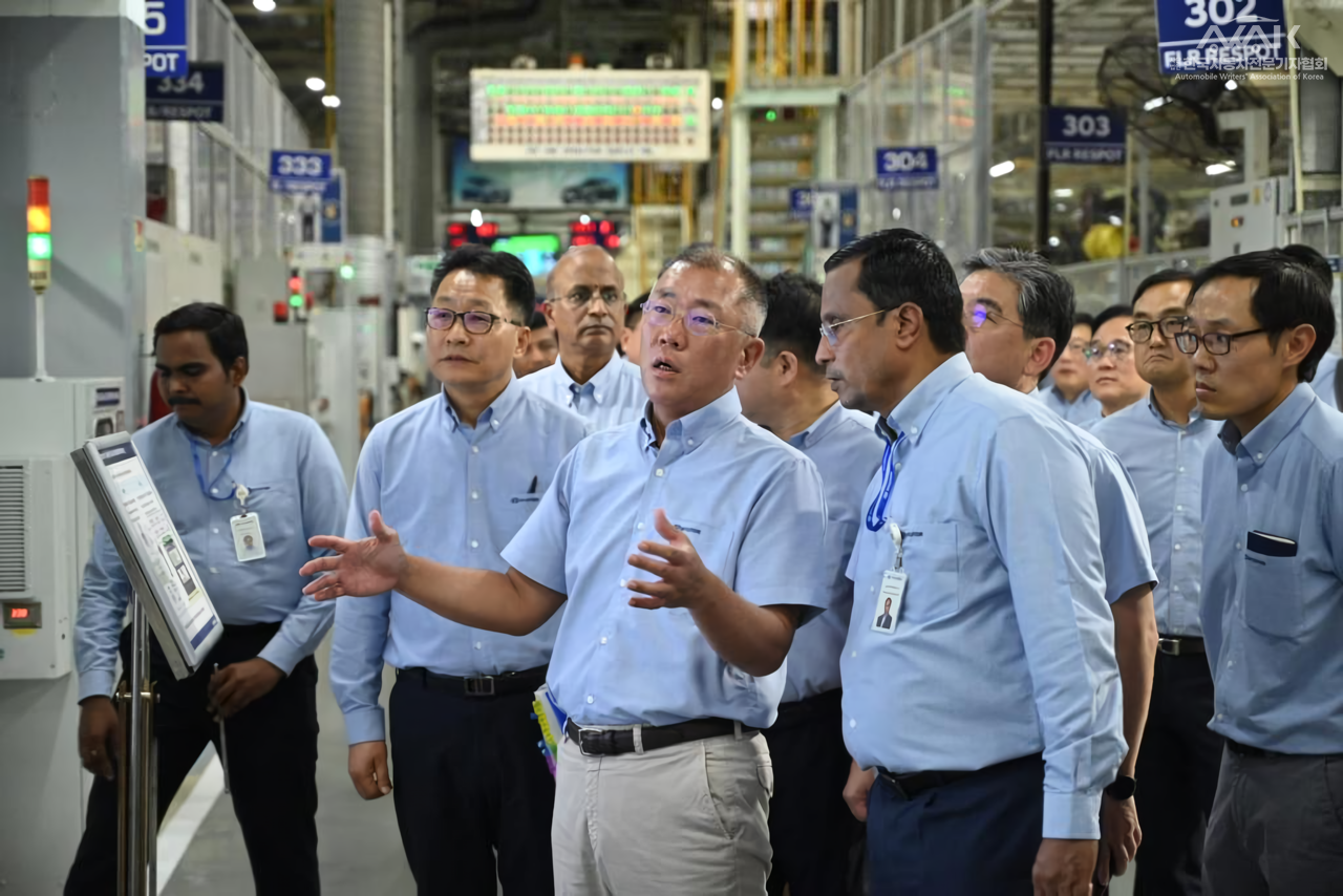 현대차 정의선 회장 인도방문